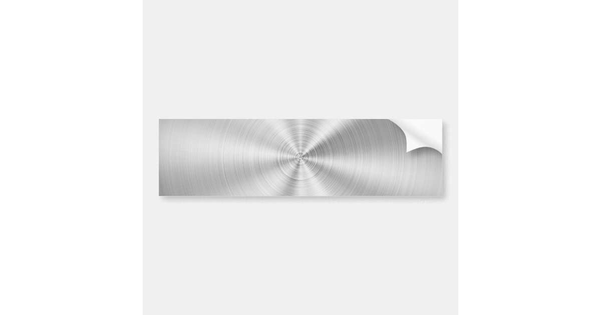 Elegant Faux Metallic Shiny Silver Bumper Sticker | Zazzle