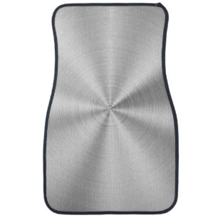 Elegant Faux Metallic Shiny Silver Car Floor Mat