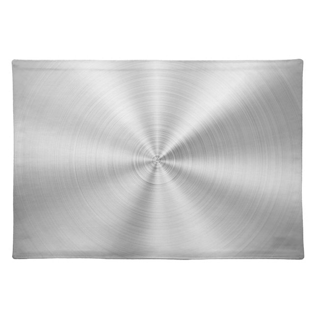 Elegant Faux Metallic Shiny Silver Cloth Placemat (Front)