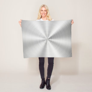 Elegant Faux Metallic Shiny Silver Fleece Blanket
