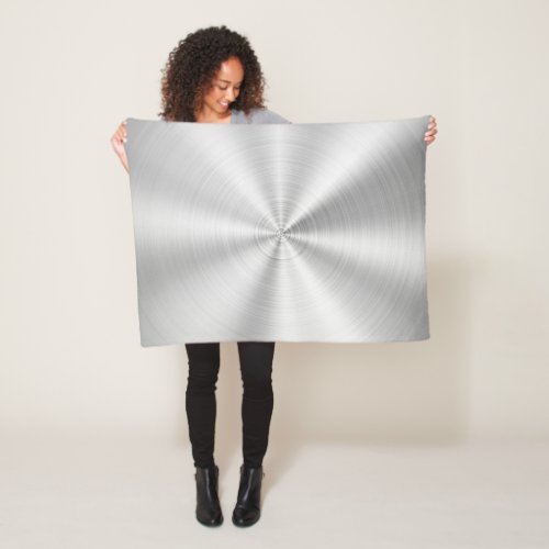 Elegant Faux Metallic Shiny Silver Fleece Blanket