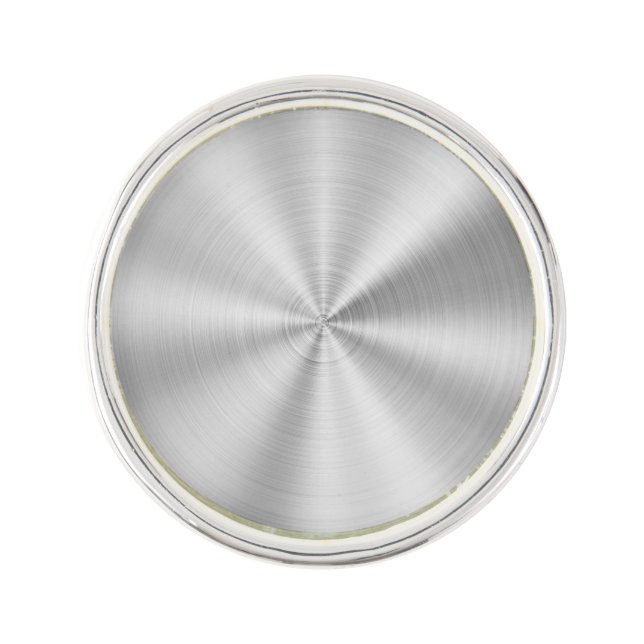 Elegant Faux Metallic Shiny Silver Lapel Pin (Front)