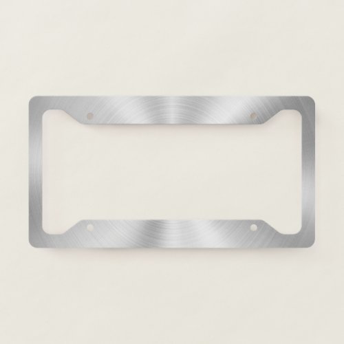 Elegant Faux Metallic Shiny Silver License Plate Frame