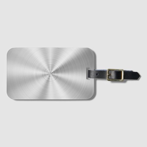 Elegant Faux Metallic Shiny Silver Luggage Tag