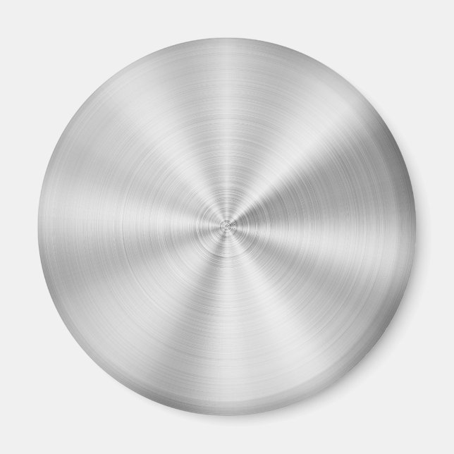 Elegant Faux Metallic Shiny Silver Magnet (Front)