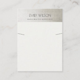 ELEGANT FAUX METALLIC SILVER FOIL NECKLACE DISPLAY BUSINESS CARD