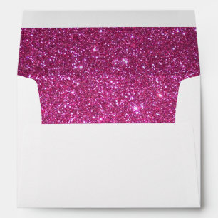Elegant Faux Pink Glitter Return Address Envelope
