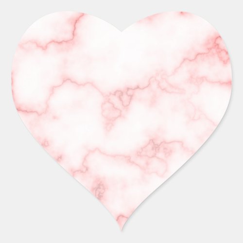 Elegant Faux Pink Marble Heart Sticker