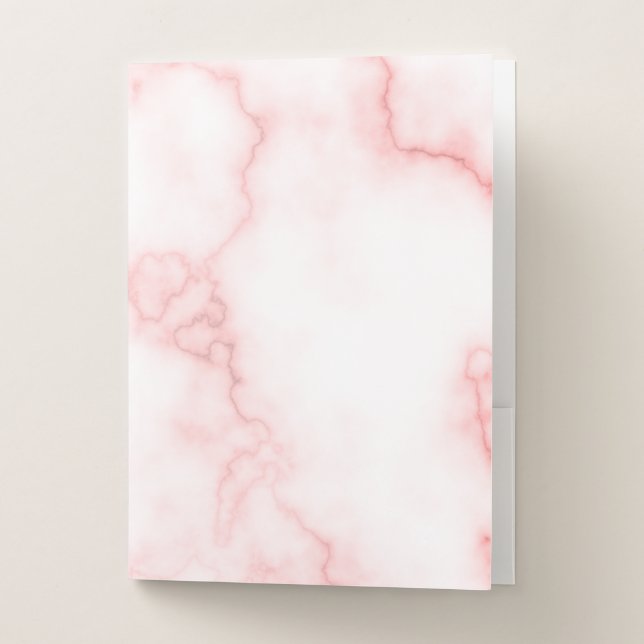 Elegant Faux Pink Marble Pocket Folder (Front)
