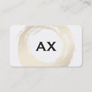 Elegant Faux Platinum Brushed Fancy Monogram Business Card