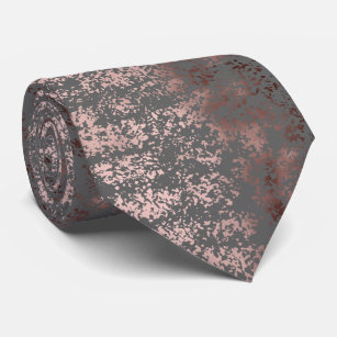 elegant faux rose gold and grey brushstrokes tie