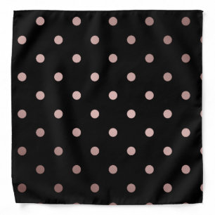 elegant faux rose gold black polka dots bandana