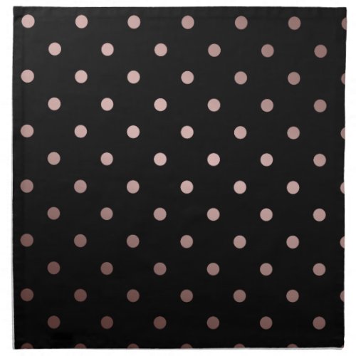 elegant faux rose gold black polka dots cloth napkin
