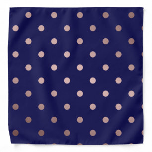 elegant faux rose gold blue polka dots bandana