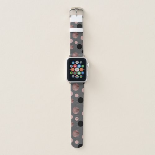 elegant faux rose gold blush pink black circles apple watch band