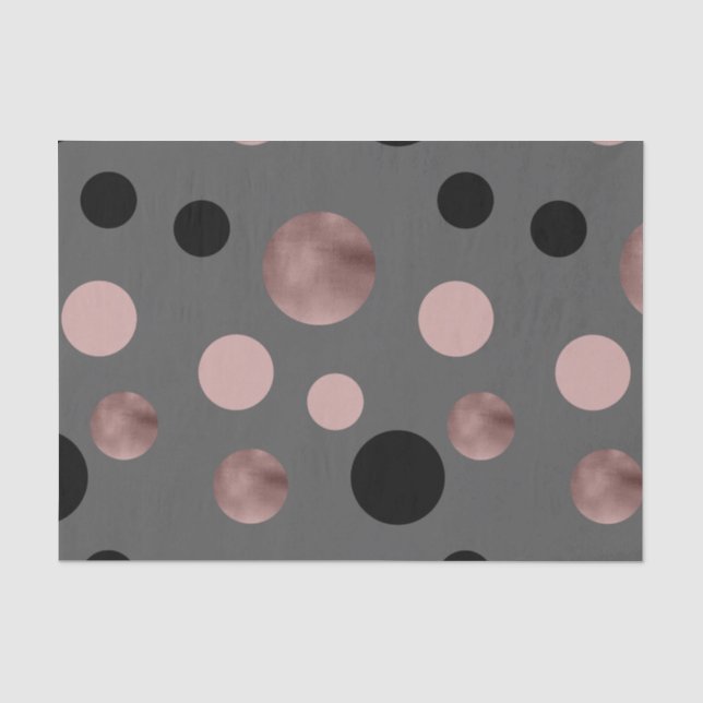 elegant faux rose gold blush pink black circles tissue paper (Front)