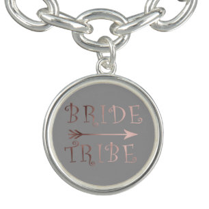 elegant faux rose gold bride tribe design charm bracelet