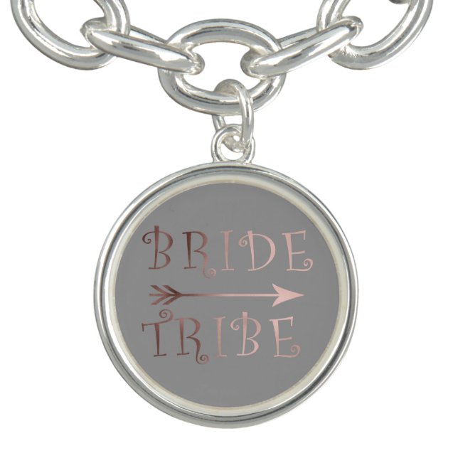 elegant faux rose gold bride tribe design charm bracelet (Design)