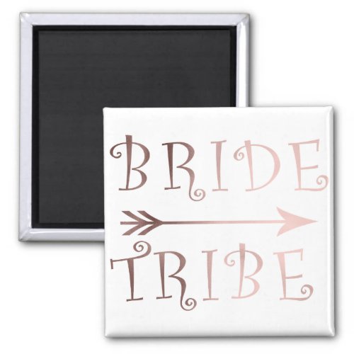 elegant faux rose gold bride tribe design magnet