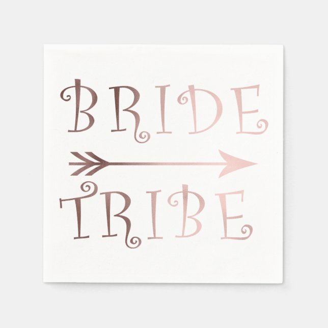 elegant faux rose gold bride tribe design napkins (Front)