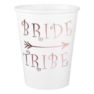 elegant faux rose gold bride tribe design paper cup