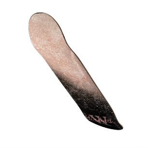 Elegant faux rose gold confetti black marble image skateboard deck