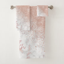 Marble Rose Gold Bathroom Accessories Zazzle Whether a grey bathroom or kitchen, gold really brings in some much needed warmth! marble rose gold bathroom accessories