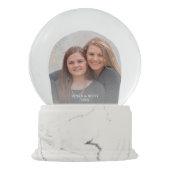 Elegant faux rose gold custom best friends photo snow globe | Zazzle