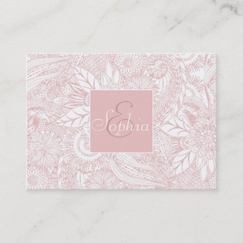 Elegant faux rose gold floral mandala design business card