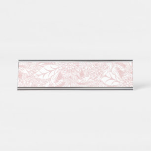 Elegant faux rose gold floral mandala design desk name plate