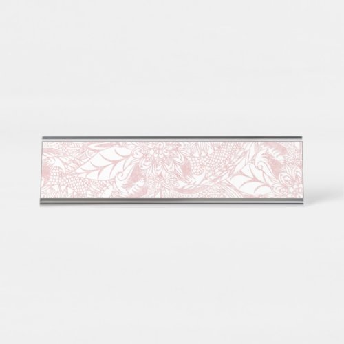 Elegant faux rose gold floral mandala design desk name plate