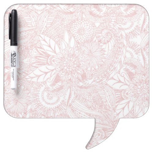 Elegant faux rose gold floral mandala design dry erase board