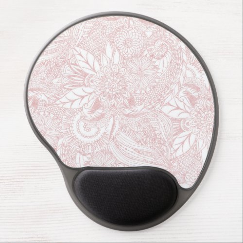 Elegant faux rose gold floral mandala design gel mouse pad