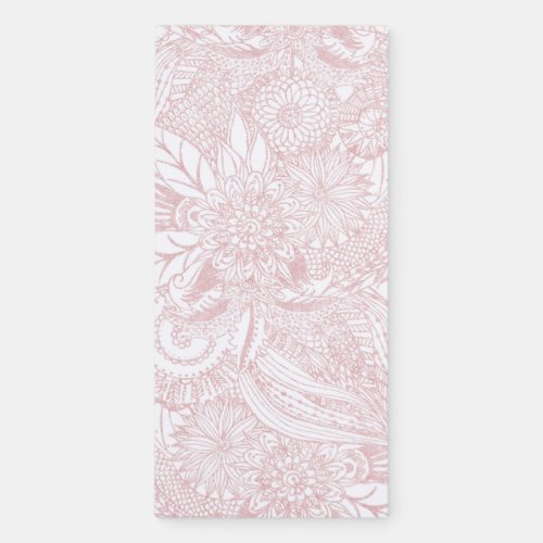 Elegant faux rose gold floral mandala design magnetic notepad