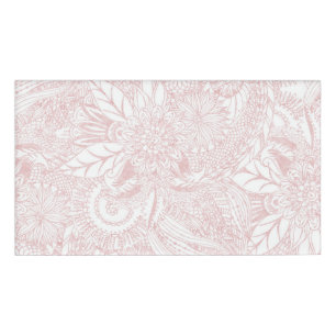 Elegant faux rose gold floral mandala design name tag