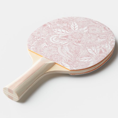 Elegant faux rose gold floral mandala design ping pong paddle