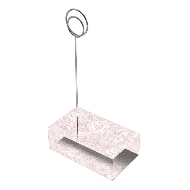 Elegant faux rose gold floral mandala design place card holder (Corner)