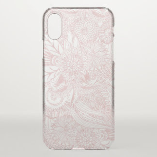 Elegant faux rose gold floral mandala design iPhone x case