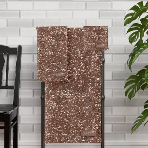 Elegant Faux Rose Gold Glitter Bling Monogram Bath Towel Set