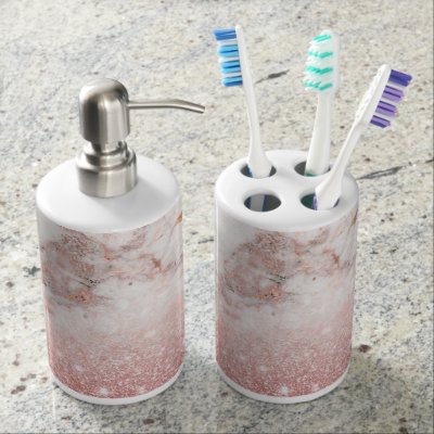 Fancy Colorful Glitter Pattern Monogram Bath Set Zazzle