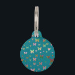 elegant faux rose gold gold butterfly pattern pet name tag<br><div class="desc">Modern and cute butterfly pattern.</div>