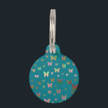 elegant faux rose gold gold butterfly pattern pet name tag<br><div class="desc">Modern and cute butterfly pattern.</div>