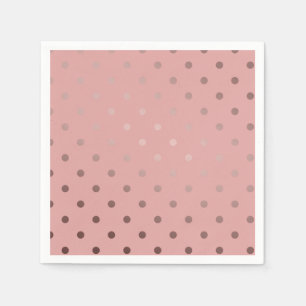 elegant faux rose gold pink polka dots paper napkins