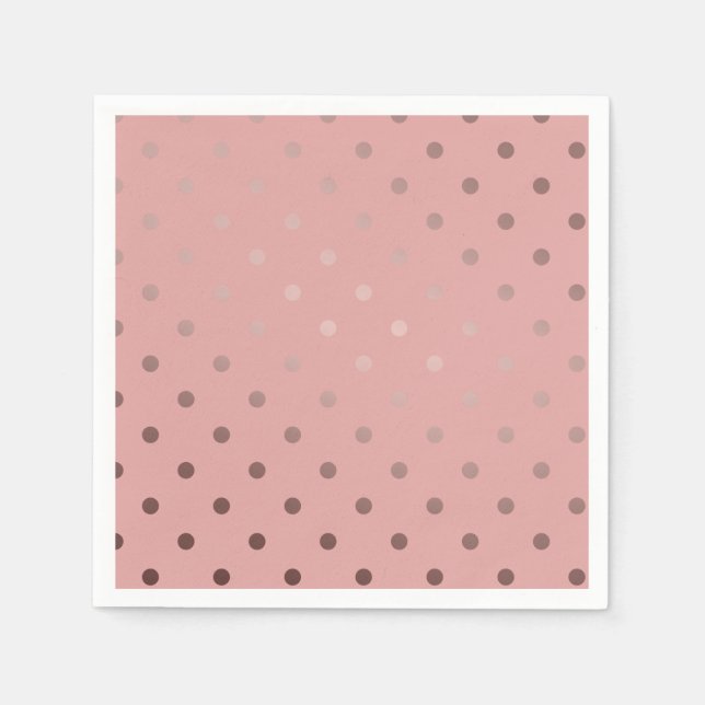 elegant faux rose gold pink polka dots paper napkins (Front)