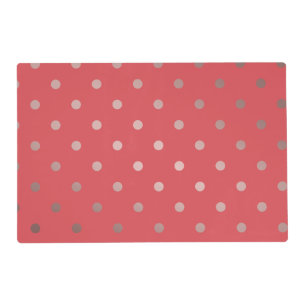 elegant faux rose gold red polka dots placemat