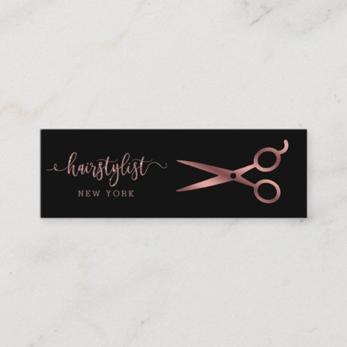 elegant faux rose gold scissors mini business card