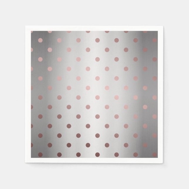 elegant faux rose gold silver polka dots napkins (Front)