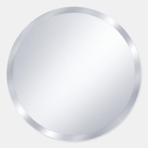Elegant Faux Silver Blank Template Add Your Text Classic Round Sticker