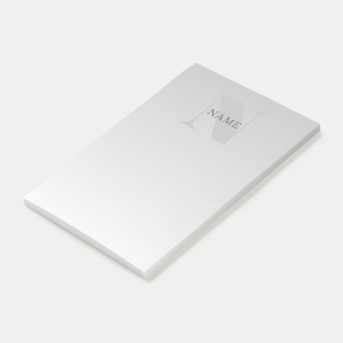 Elegant Faux Silver Grey Gradient Monogram Classic Post-it Notes