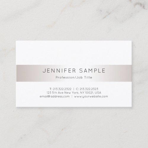 Elegant Faux Silver Modern Clean Plain Trendy Luxe Business Card